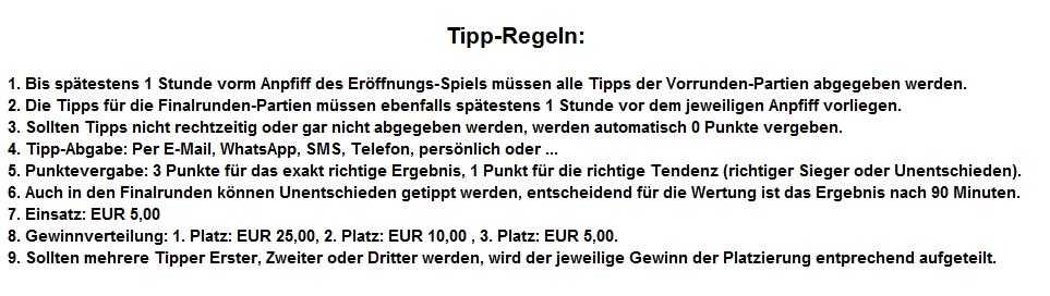 EM Tipp Regeln